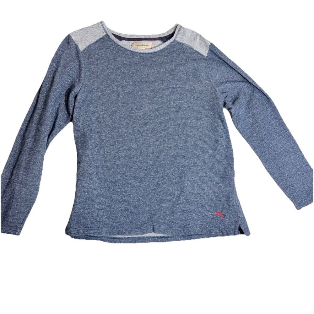 Tommy Bahama Mens Large‎ Blue Heathered Long Sleeve Crew Neck Sweatshirt Marlin